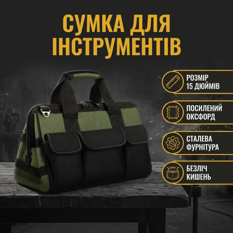 Сумка для інструментів та інших аксесуарів з наплічним ремінем 39 х 20 х 23 см