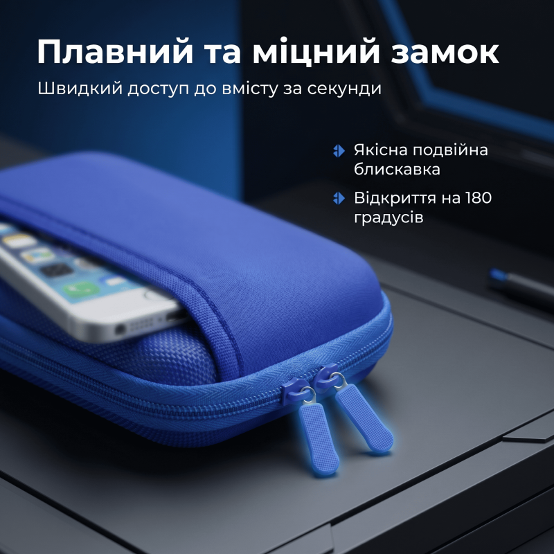 Чорний органайзер для електроніки та кабелів GHKJOK GH1310 16.7 x 11 x 4.5 см