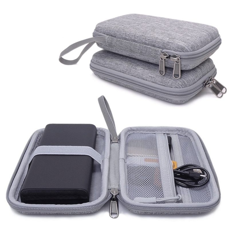 Ударостійкий кейс для HDD, SSD 2.5", повербанків, кабелів 18.5x11x4.5 см (Сірий)