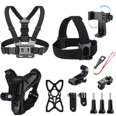 Набір кріплень для екшн-камери 13 в 1 на шолом груди та голову для GoPro, DJI, Insta360 та смартфона