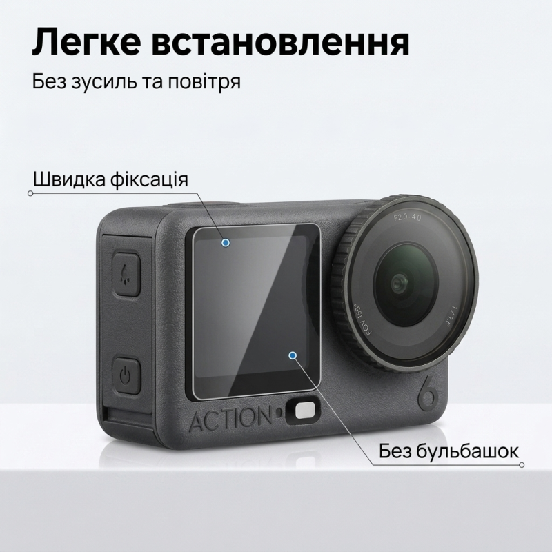 Захисне скло Puluz PU1067 для екшн-камери DJI Osmo Action 6