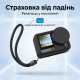 Силіконовий чохол Puluz для екшн-камери DJI Osmo Action 6 з ремінцем та кришкою об'єктива (Чорний)