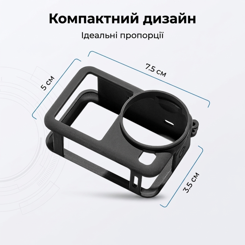 Силіконовий чохол Puluz для екшн-камери DJI Osmo Action 6 з ремінцем та кришкою об'єктива (Чорний)
