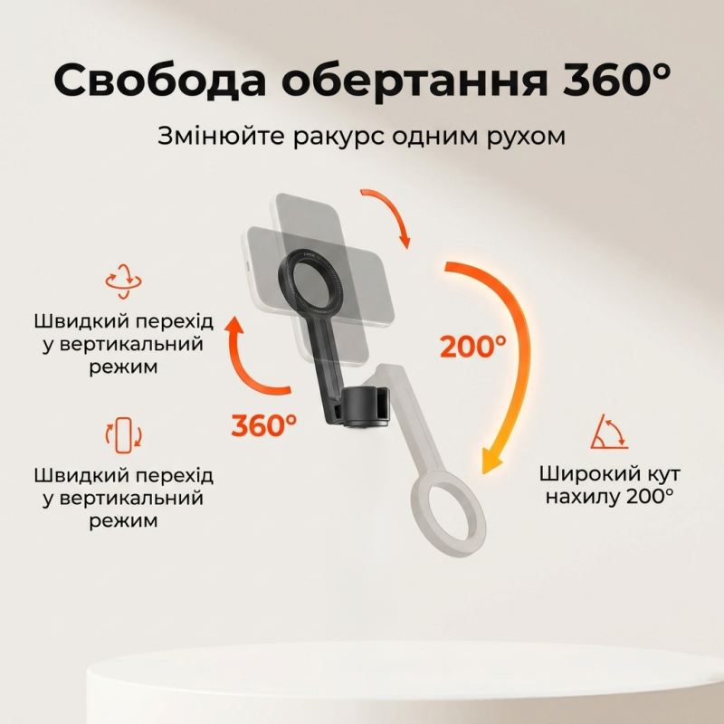 Штатив-монопод для телефону Ulanzi SK27 Plus з магнітним кріпленням MagSafe та Bluetooth пультом 165 см