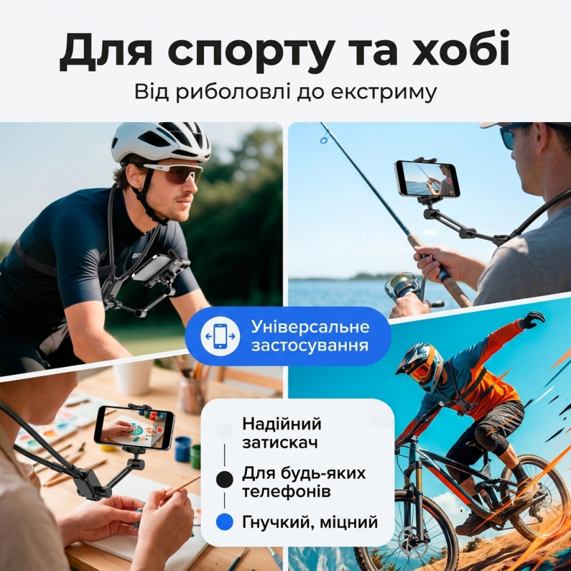 Держатель на шею для телефона для видео и фото съемки