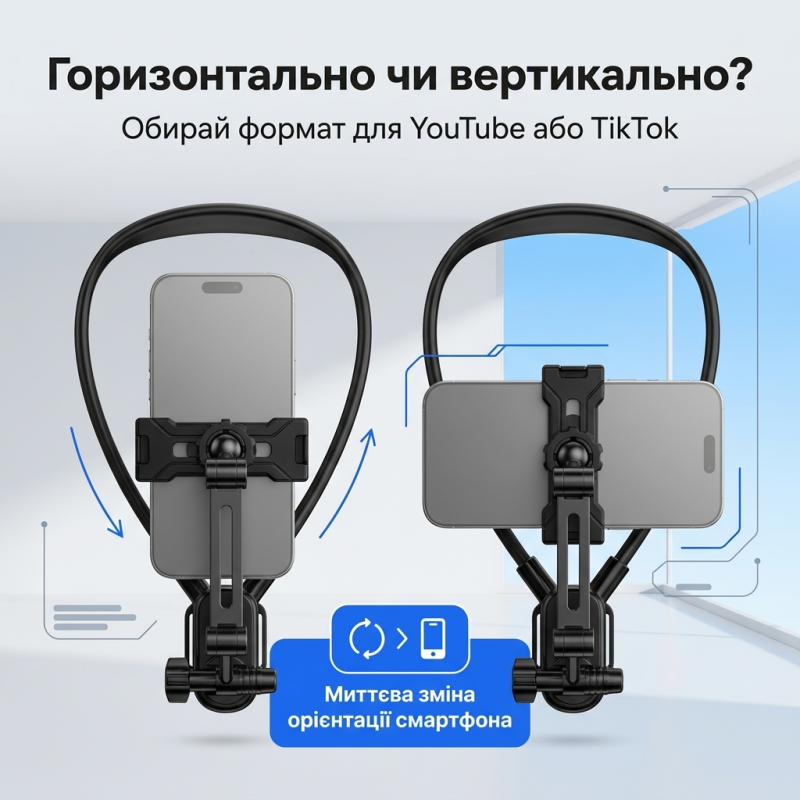 Держатель на шею для телефона для видео и фото съемки