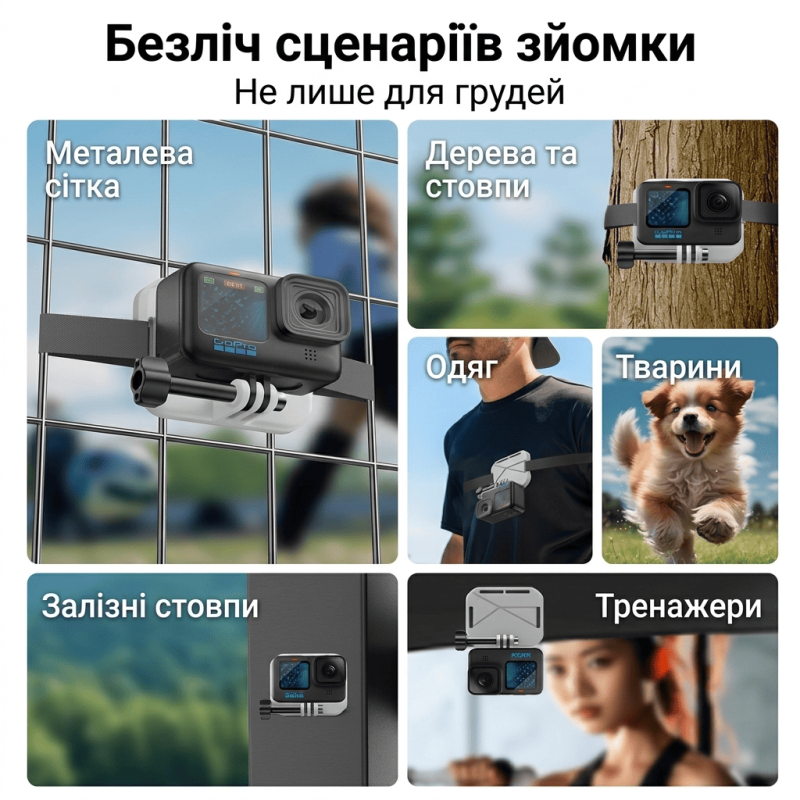 Магнітне кріплення на груди для екшн-камери з ремінцем для GoPro DJI Insta360 MARTVSEN X7PRO