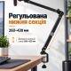 Настільний кронштейн пантограф для мікрофона зі струбциною та тримачем для мікрофона і різьбою 3/8″–5/8″