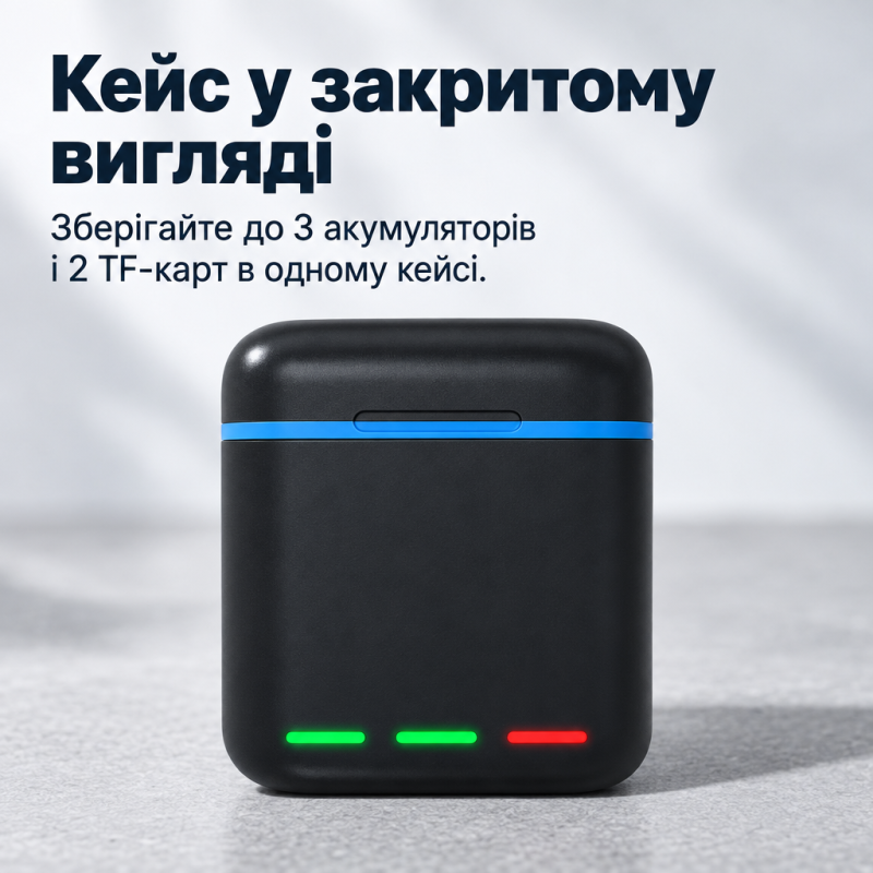 Зарядний кейс та Li-ion акумулятор 2000 мА·год для GoPro Hero 9/10/11/12