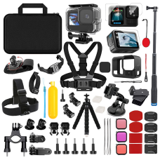 Набір аксесуарів 55 в 1 для екшн-камери GoPro Hero 13 з аквабоксом, кріпленням на голову та груди та іншими аксесуарами