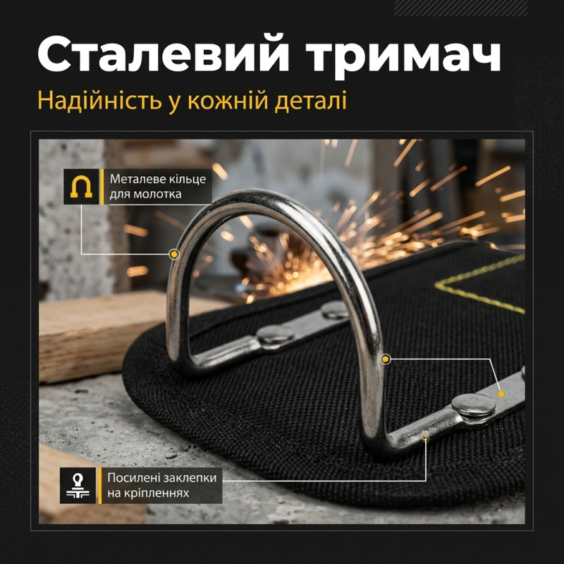 Багатофункціона поясна сумка для інструментів з магнітом на 26 кишень