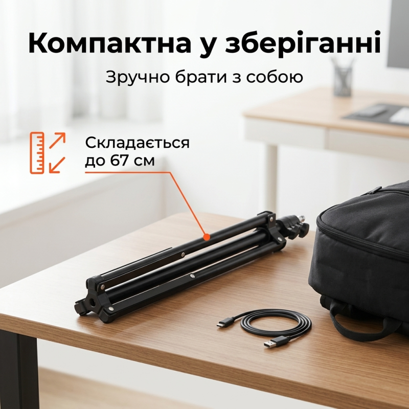 Підлогова стійка-штатив з платформою для проектора та ноутбука 1.9 м 30х23 см