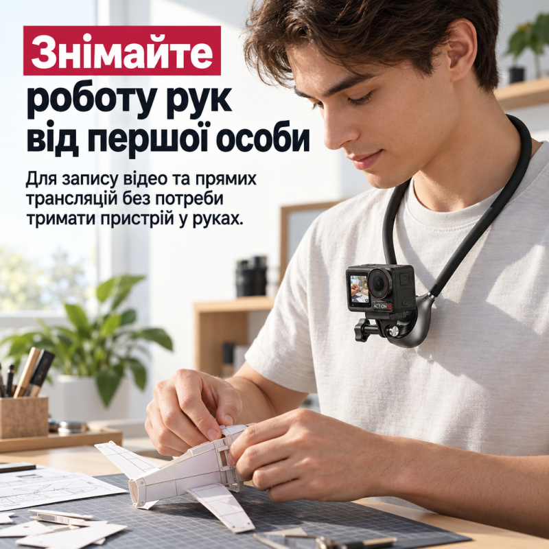 Кріплення на шию Martvseen S7 Ultra для екшн-камери та телефона з магнітним модулем 2.0 для стабілізації