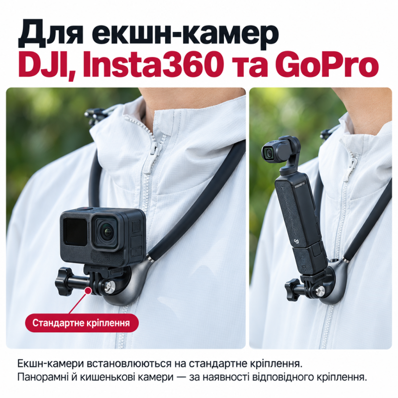 Кріплення на шию Martvseen S7 Ultra для екшн-камери та телефона з магнітним модулем 2.0 для стабілізації