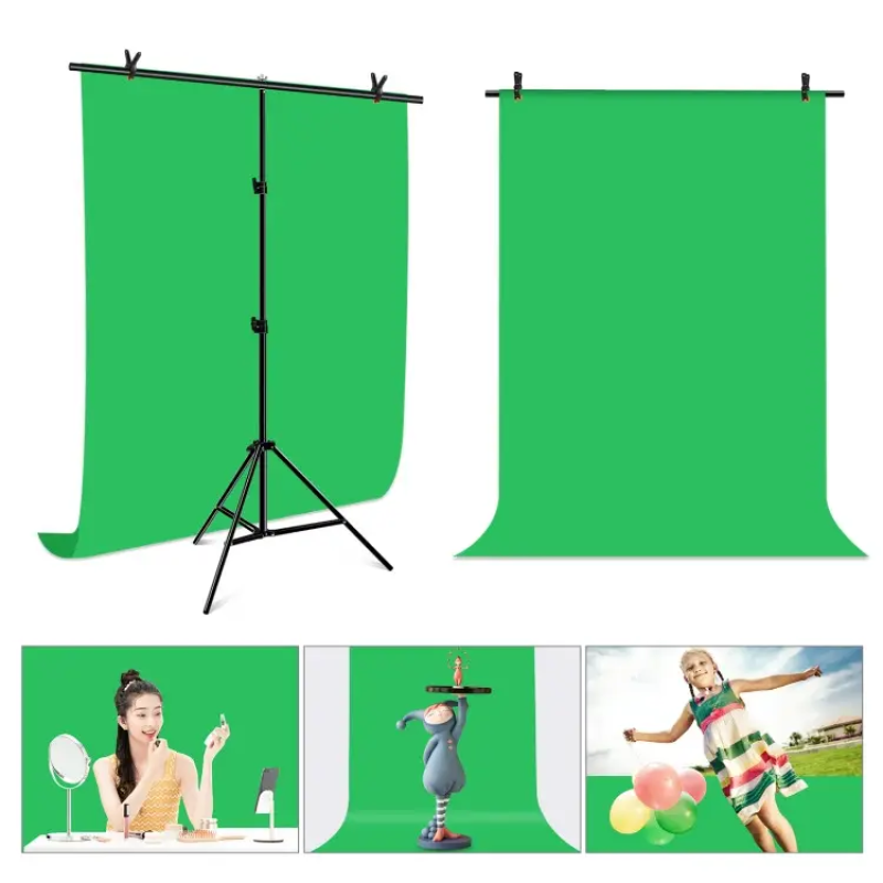Фон із стійкою Puluz PU5204G Chroma key зелений (100x200см)