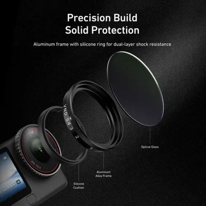 Набір лінз-фільтрів Telesin для DJI Osmo Action 6 ND8, ND16, ND32 та CPL (4 шт.)