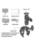 Кріплення Magic Arm із затискачем Super Clamp (Краб) для камер, моніторів та світла, різьба 1/4" Bexin WN-60S