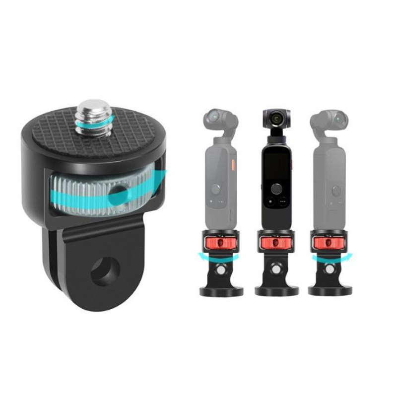 Металлический поворотный переходник с креплением GoPro на 1/4 дюйма (Черный)