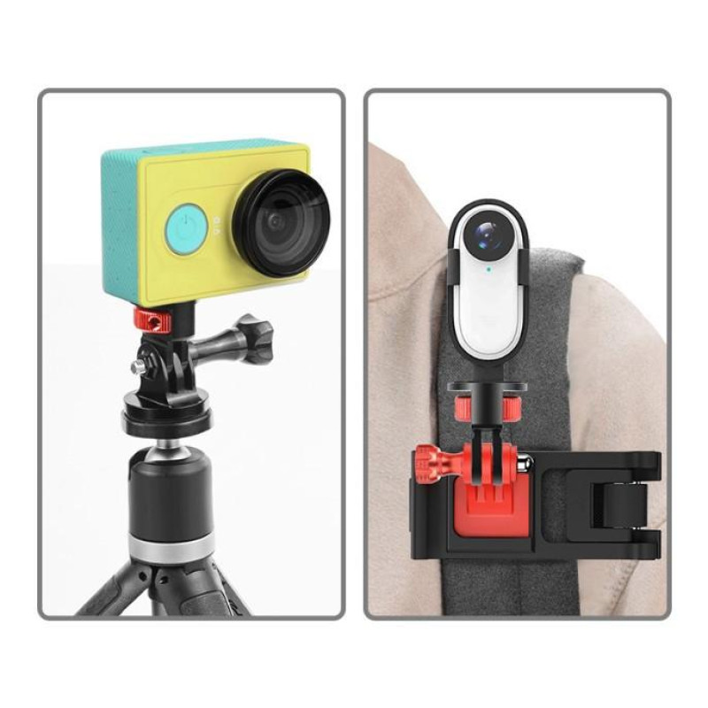 Металлический поворотный переходник с креплением GoPro на 1/4 дюйма (Черный)