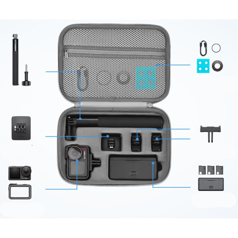 Удароміцний чохол, сумка для DJI Osmo Action 5 Pro 26*8*19 см (Сірий)