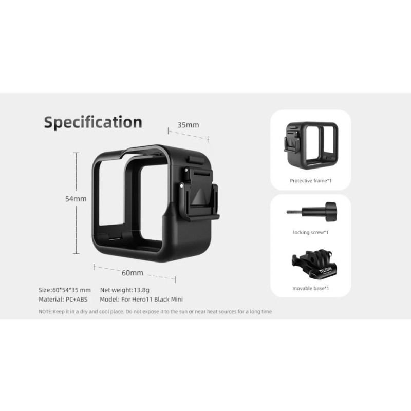 Пластиковая защитная рамка противоударная для GoPro 11 Mini Telesin
