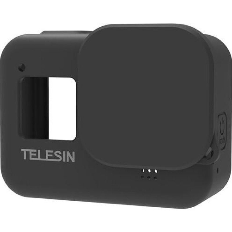 Силиконовый чехол для экшн камеры GoPro 8 Telesin GP-PTC-802-BK с защитой объектива
