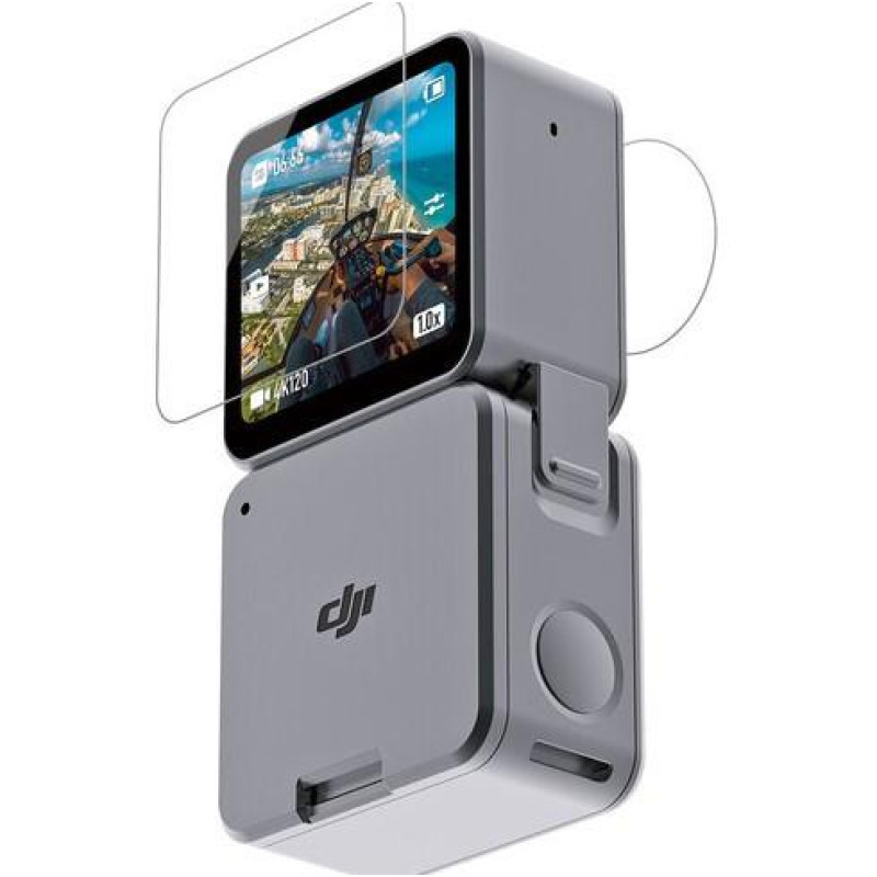 Комплект защитных пленок для DJI Action 2 TELESIN Power Combo (2 пленки для объектива, 2 пленки для экрана)