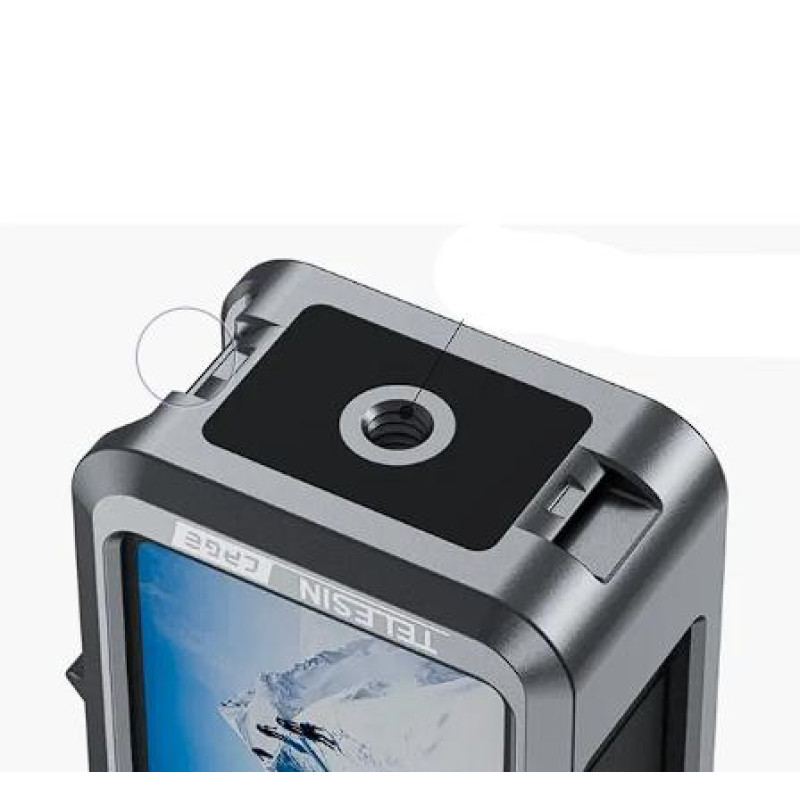 Защитная рамка для DJI Action 3/4, алюминиевая 1/4 с креплением холодный башмак, черная Теlesin