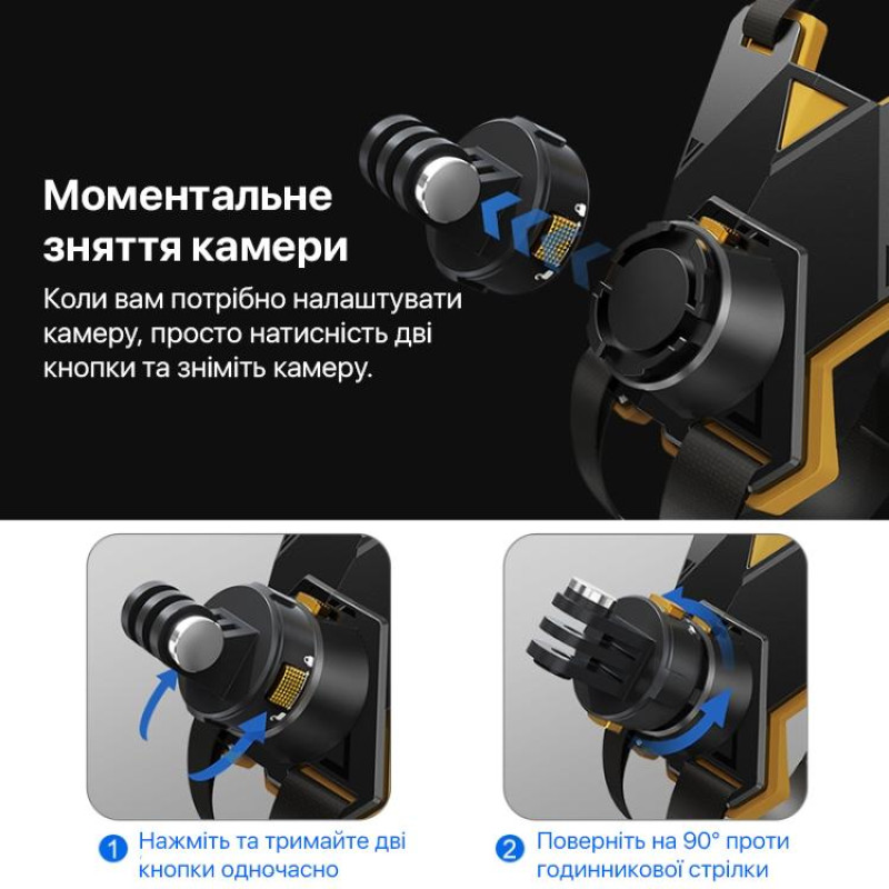 Кріплення на підборіддя на шолом для мотоцикла екшн-камери з магнітним швидкознімним кріпленням Puluz PU1052