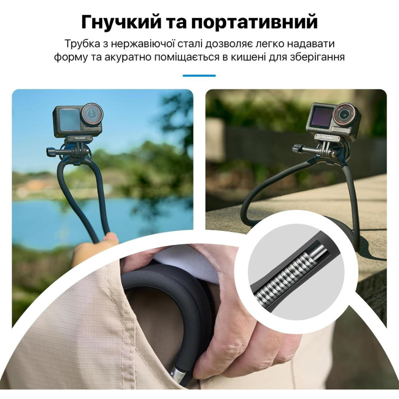 Крепление на шею для экшн камер с быстросъемным креплением Telesin S2-HNB-09 (Черный)