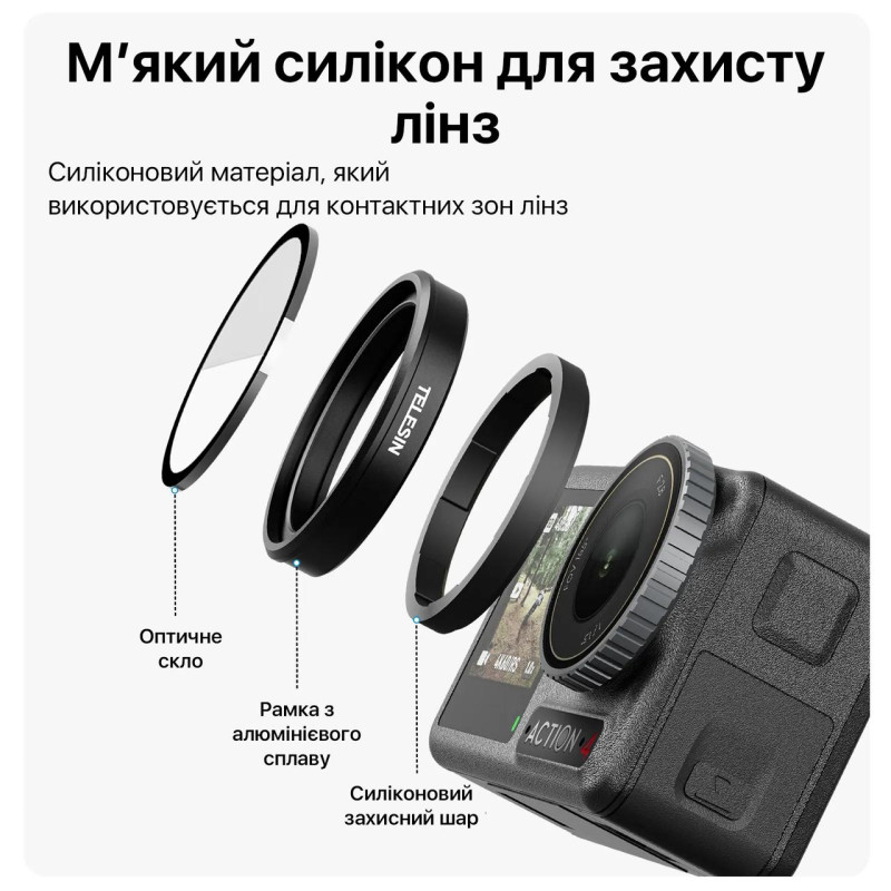 Набор фильтров для DJI Osmo Action 3/4/5pro CPL, ND8, ND16, ND32 Telesin S5-FLT-06-TDJ