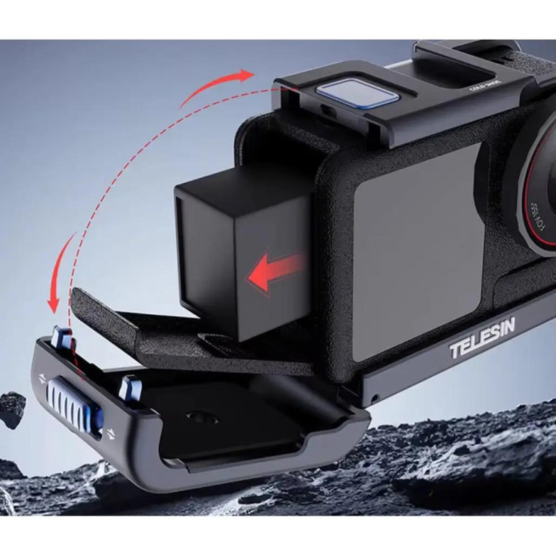 Металлическая рамка для DJI Action 3/4/5 для вертикальной и горизонтальной съёмке Telesin S6-FMS-13-TDJ
