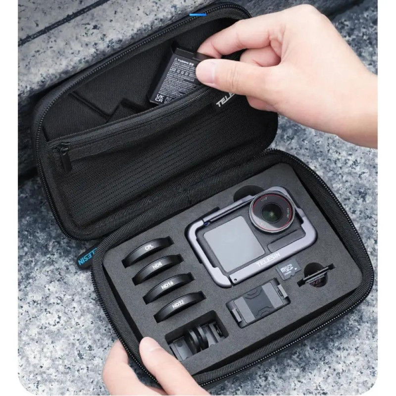 Ударопрочный чехол, сумка для экш камеры DJI Osmo Action 3, 4, 5 Pro Telesin S6-PRC-06-TDJ