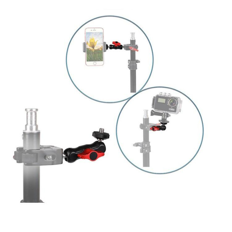 Поворотне кріплення адаптер Magic Arm з двостороннім різьбленням 1/4" для встановлення обладнання