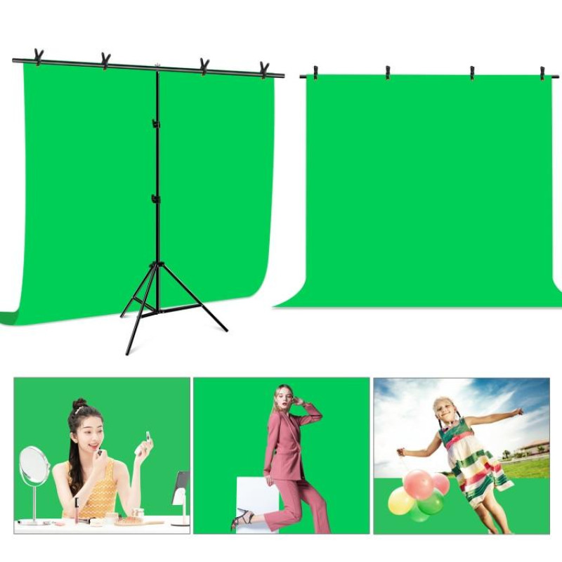 Фон із стійкою Puluz PU5205G Chroma key зелений (200x200см)