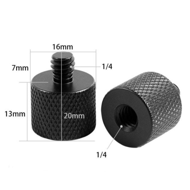 Адаптер переходник с резьбы 1/4" Male (папа) на 1/4" Female (мама) (Puluz LS104)