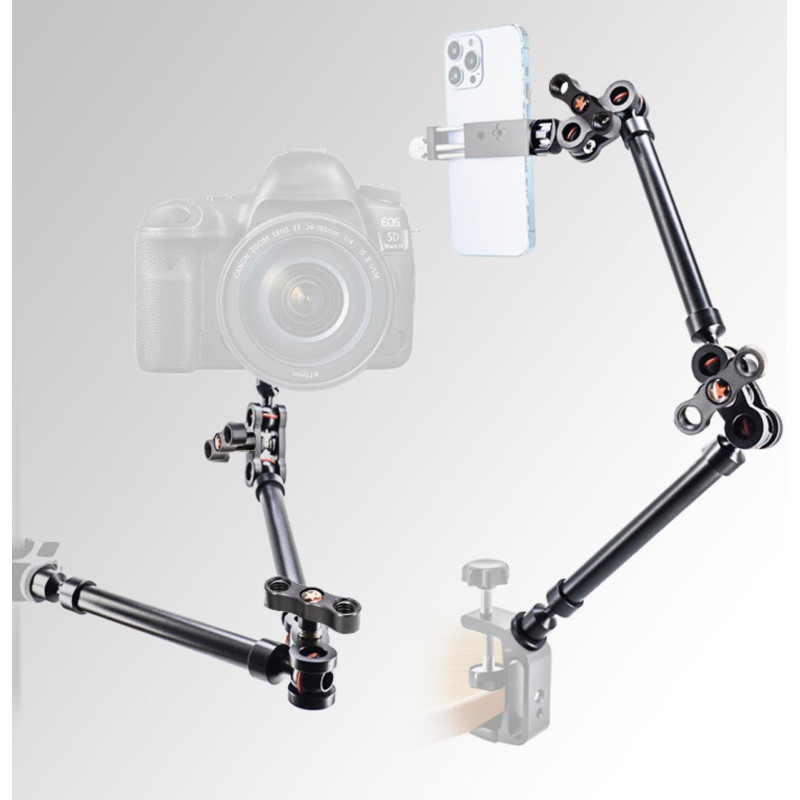 Металевий кронштейн із шарнірним кріпленням Magic Arm Super Clamp 53 см для фото та відео техніки