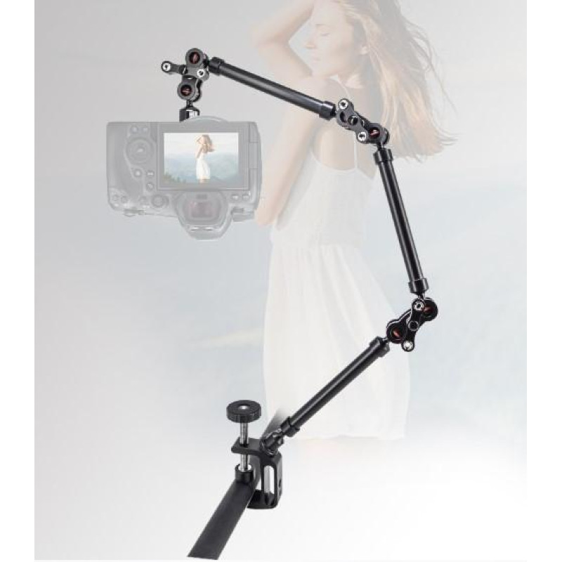 Металевий кронштейн із шарнірним кріпленням Magic Arm Super Clamp 75 см для фото- та відеотехніки із затискачем на стіл