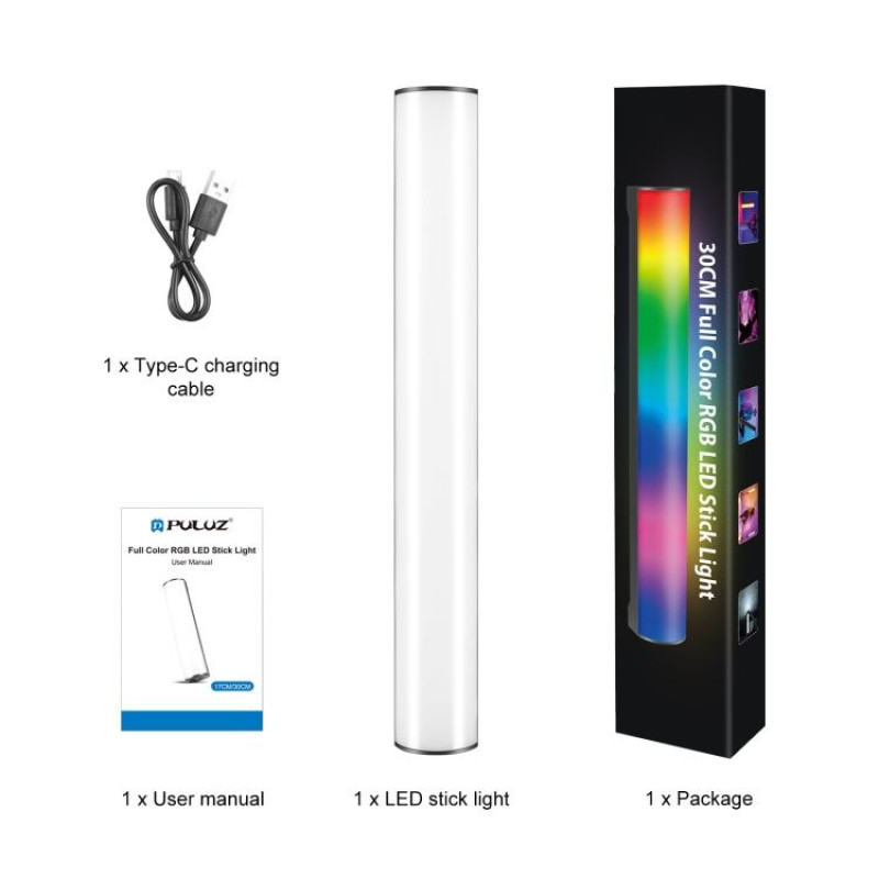 Магнитный портативный свет Puluz PU4139 30 см LED RGB 3000mAh 2500-9000K
