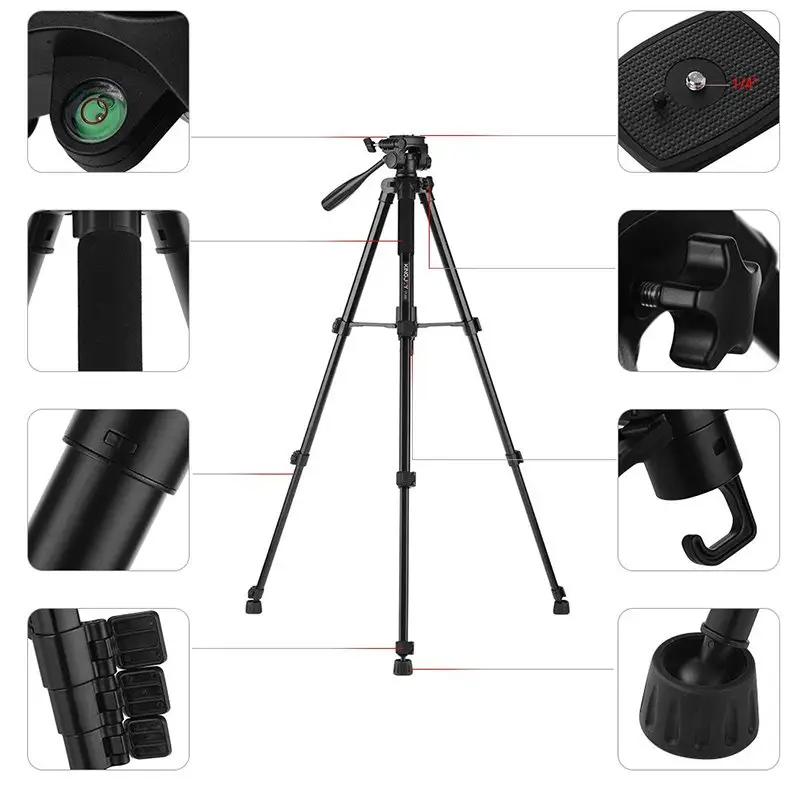 Професійний штатив для фотоапарата, відеокамери та смартфона Kingjoy VT-880 47,6-146,5 см / Тринога для телефона