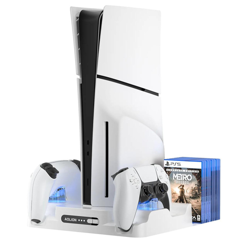 Мультифункціональна док-станція Aolion для PlayStation 5 Slim / PlayStation 5 із зарядкою для 2-х геймпадів