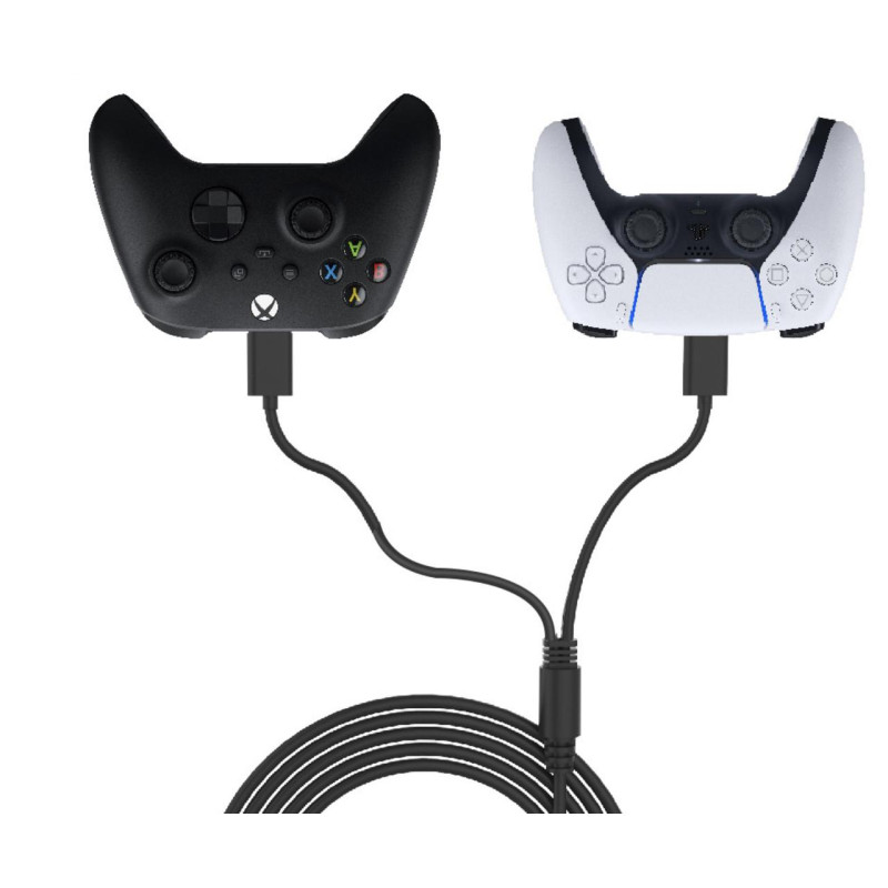 Подвійний кабель USB-Type-C для Sony PlayStation 5 (PS5), Xbox Series, Switch 3м для двох пристроїв