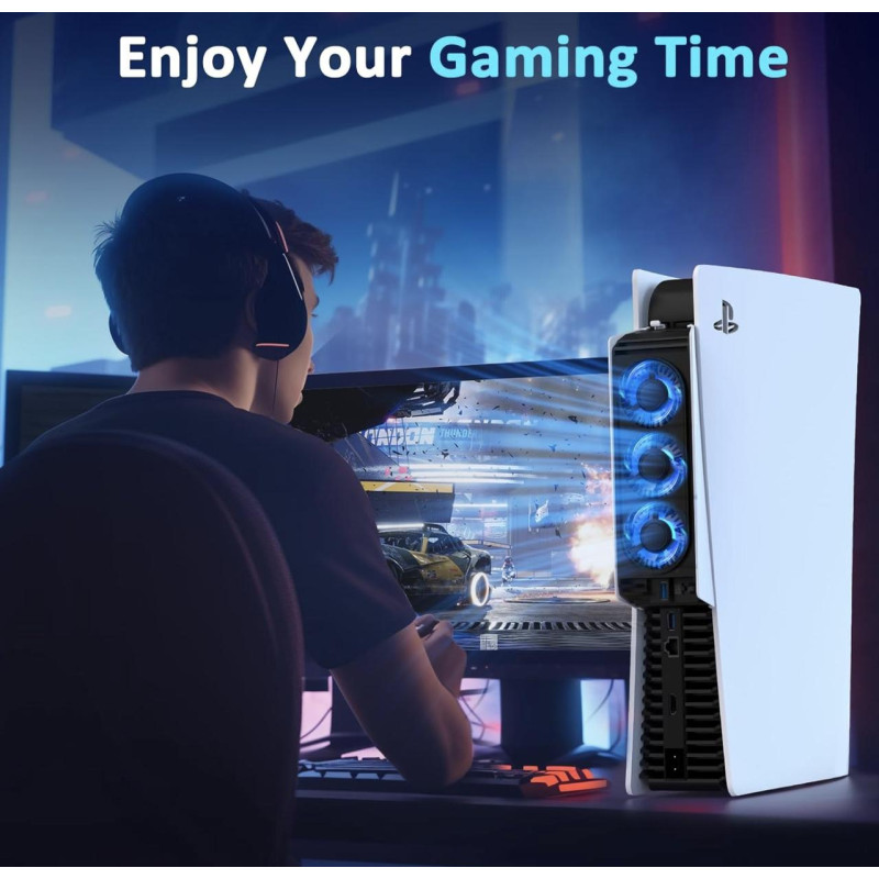 Вентилятор, кулер IINE для консоли PlayStation 5, PS5 с автоматическим режимом охлаждения