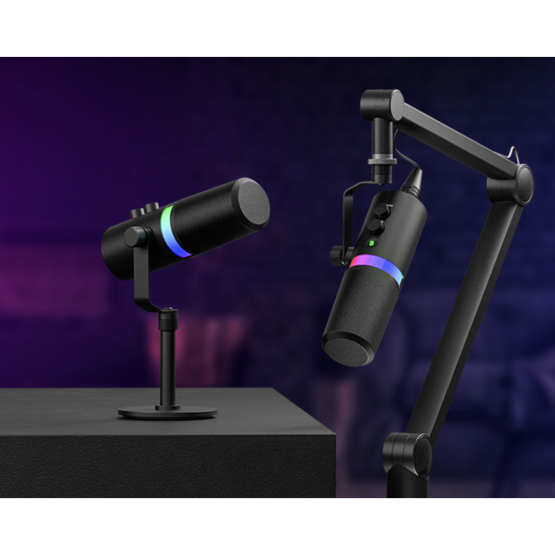 Микрофон динамический AMACEX NV7 USB/XLR с RGB подсветкой