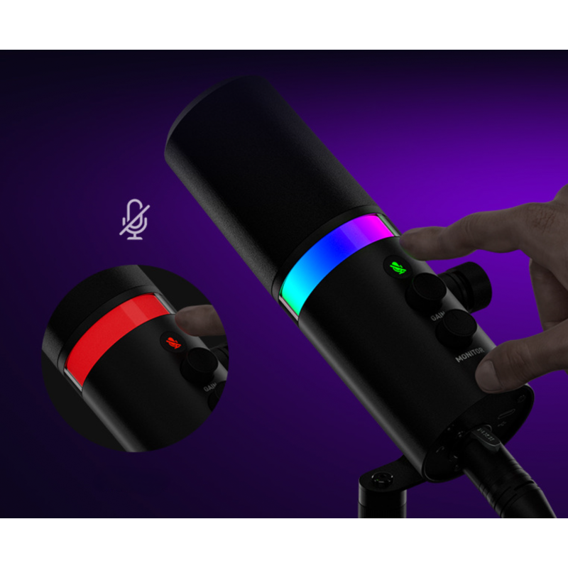Микрофон динамический AMACEX NV7 USB/XLR с RGB подсветкой