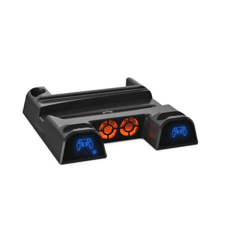 Мультифункциональная док-станция Dobe для PlayStation 5 с LED зарядкой для 2-х геймпадов PS5 Dualsense (Черный)