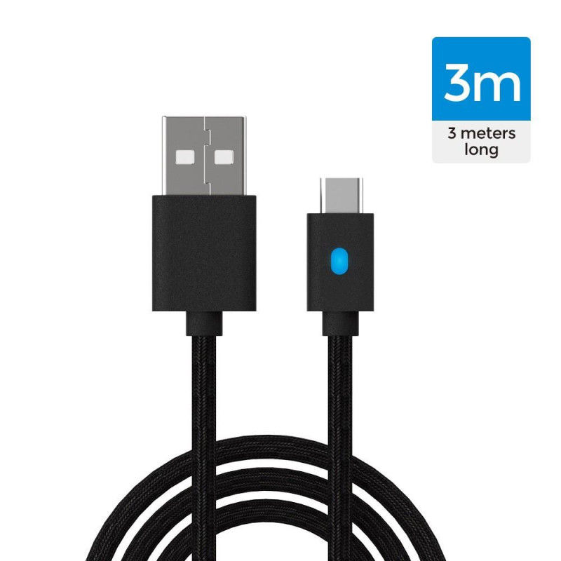 Кабель USB to Type-C для Sony PlayStation 5 3м з індикатором заряду Dobe