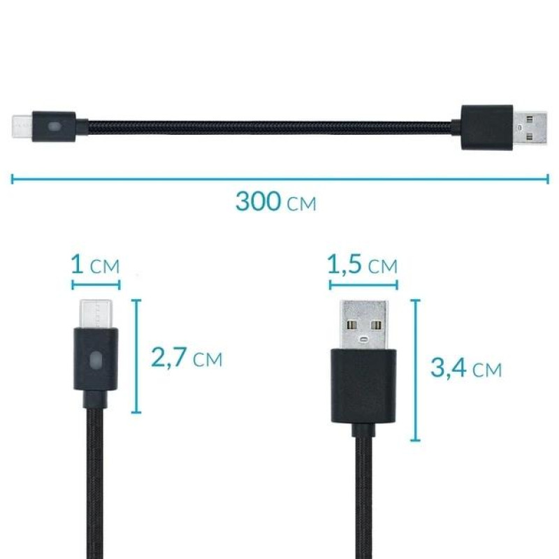 Кабель USB to Type-C для Sony PlayStation 5 3м з індикатором заряду Dobe