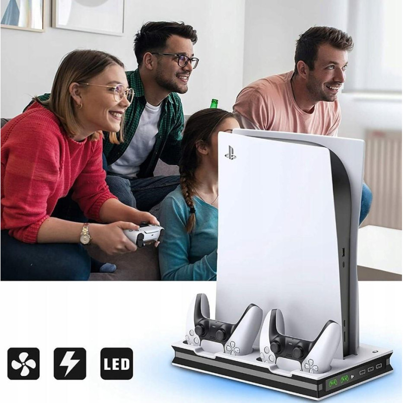Док-станція для PlayStation 5 з LED зарядкою для 2-х геймпадів PS5 (Білий)