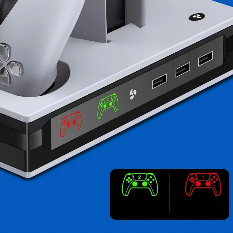 Док-станція для PlayStation 5 з LED зарядкою для 2-х геймпадів PS5 (Білий)